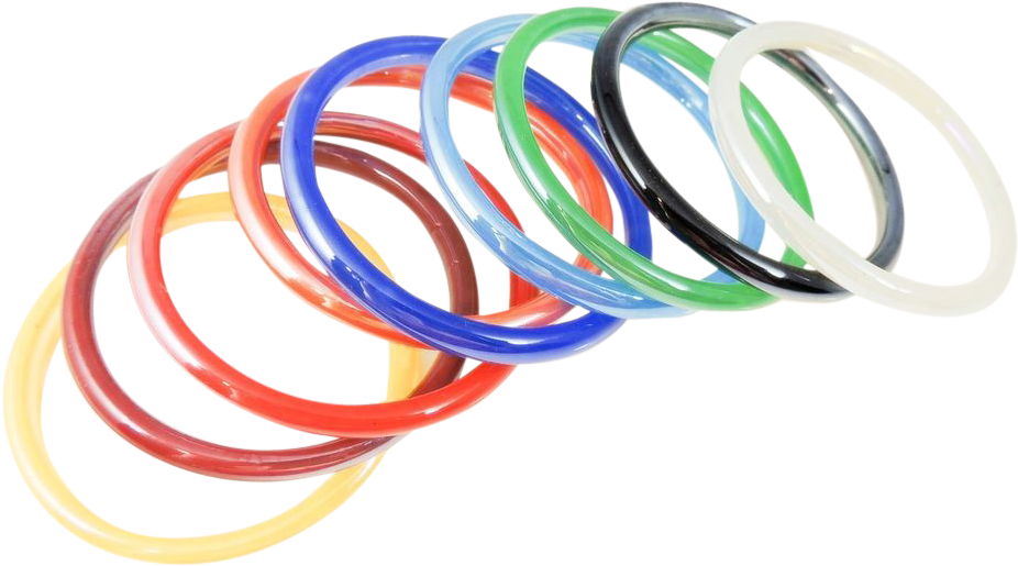 Colorful Glass Bangles Set PNG