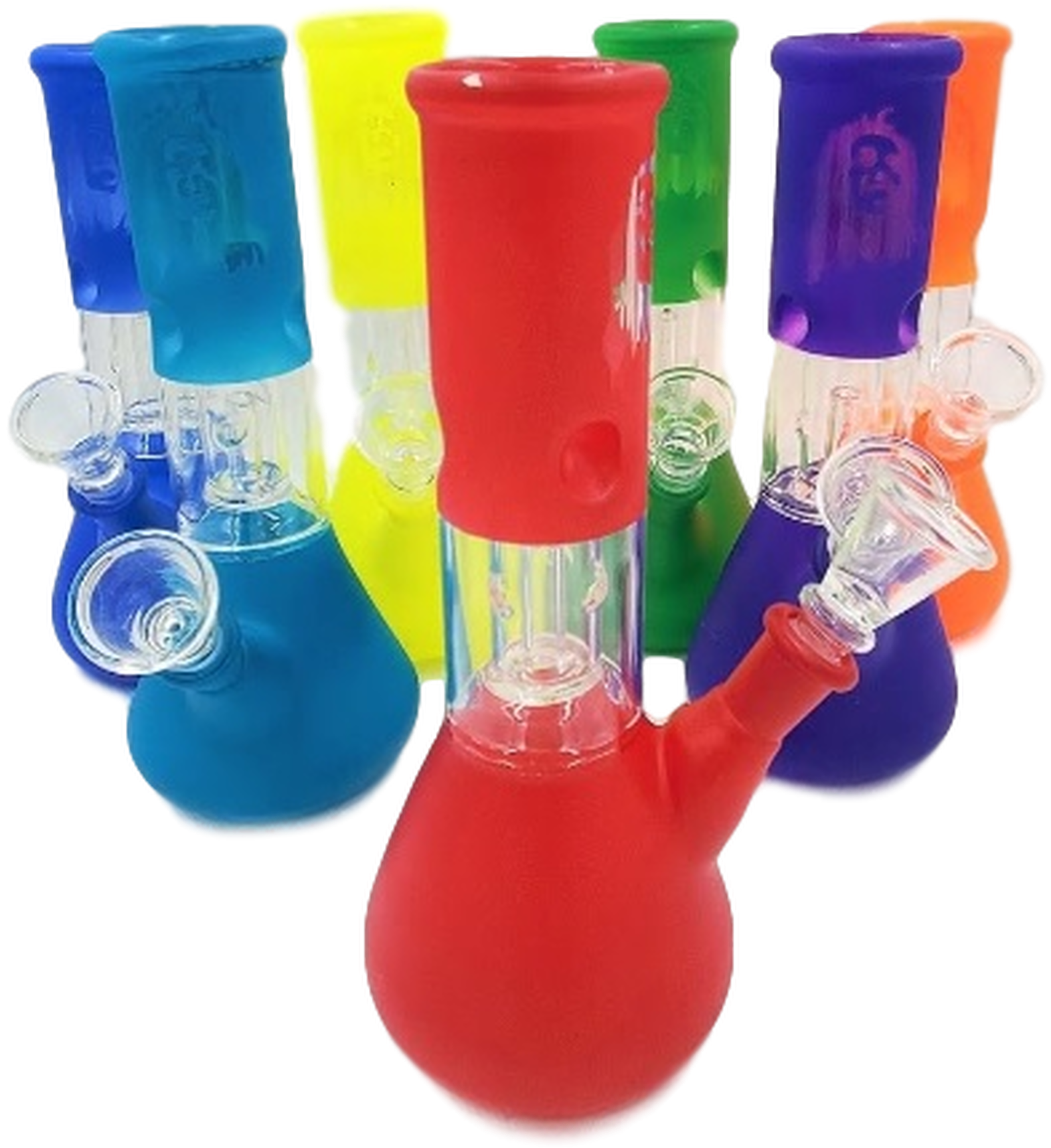 Colorful Glass Bongs Collection PNG