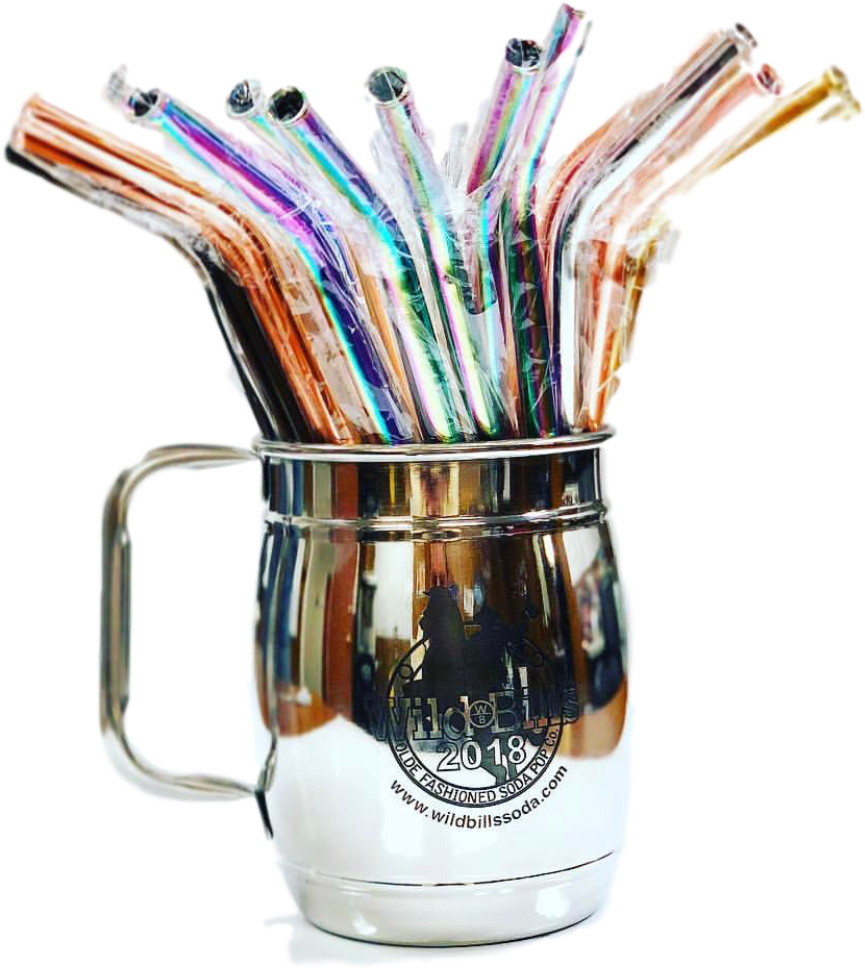Colorful Glass Strawsin Mug PNG