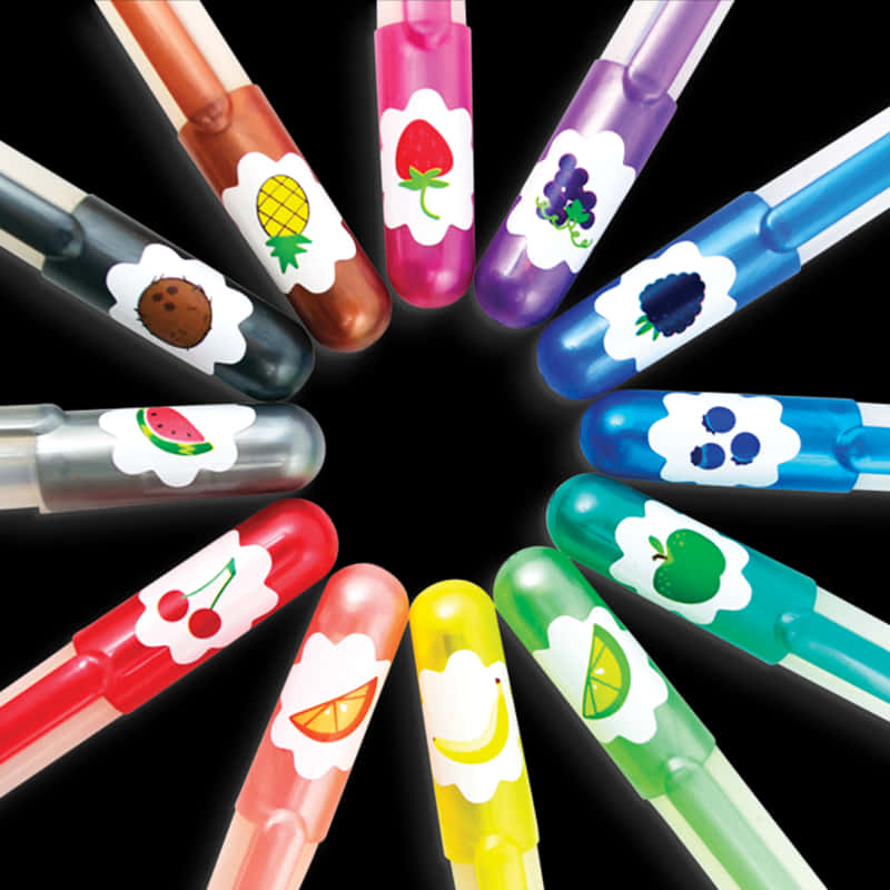 Colorful Glitter Pens Collection PNG