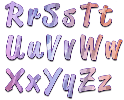 Colorful_ Glossy_ Alphabet_ Letters_ R_to_ Z PNG