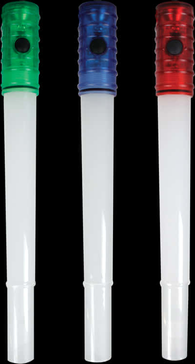 Colorful Glow Sticks Black Background PNG