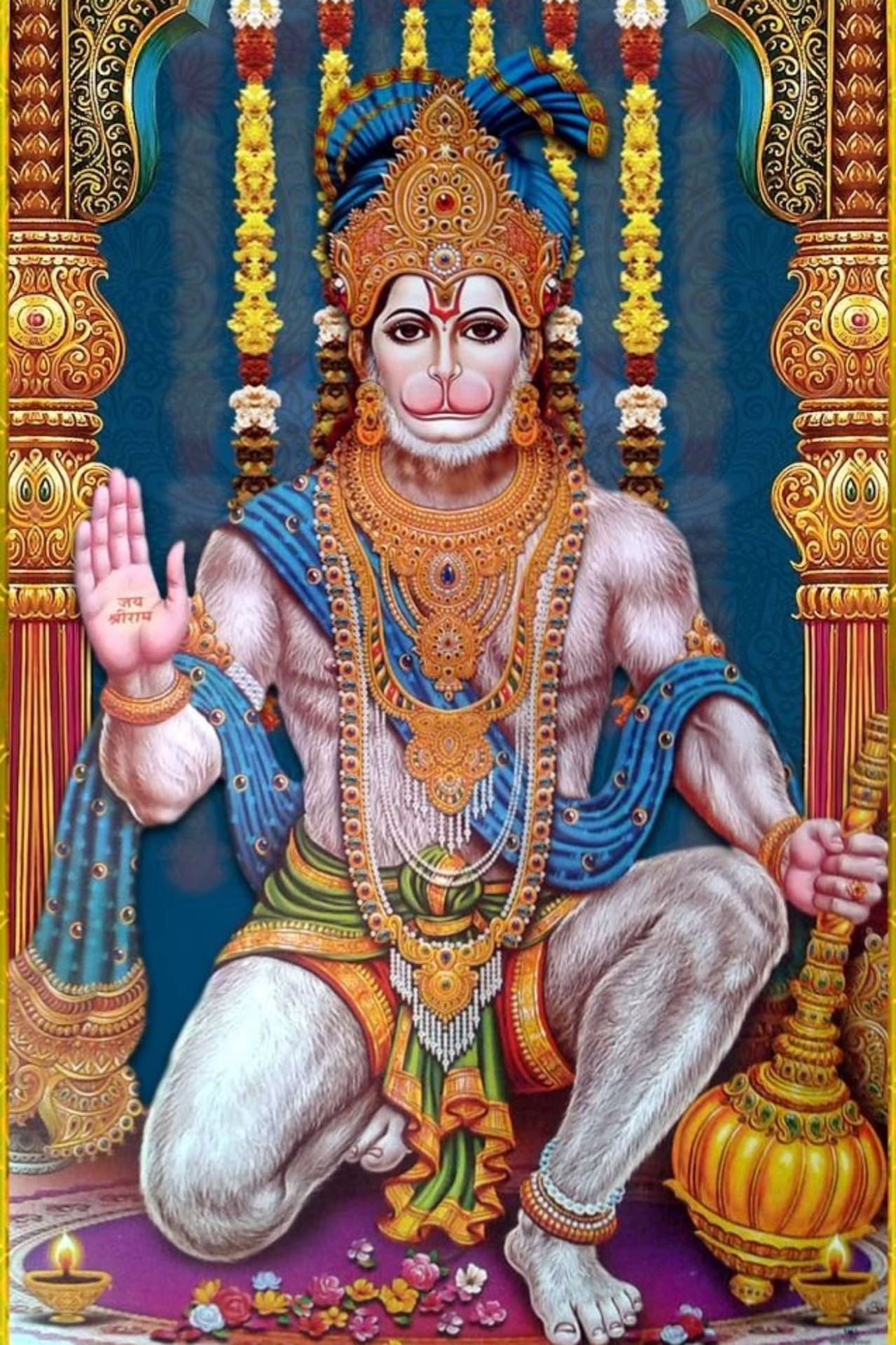 Colorful God Hanuman Of Hinduism
