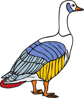 Colorful Goose Illustration PNG