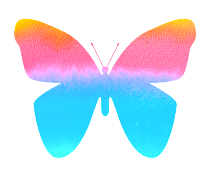 Colorful Gradient Butterfly Graphic PNG