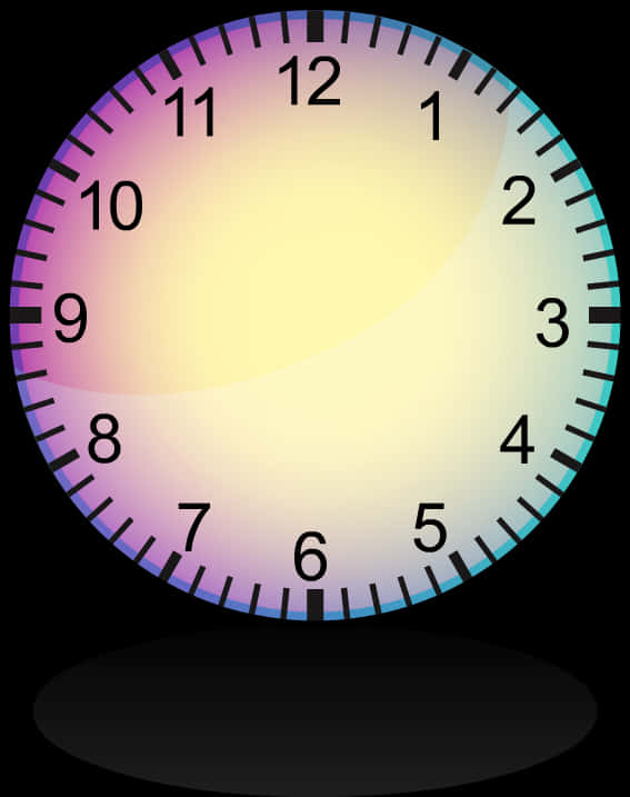 Colorful Gradient Clock Face PNG