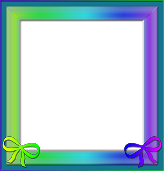 Colorful Gradient Framewith Bows PNG