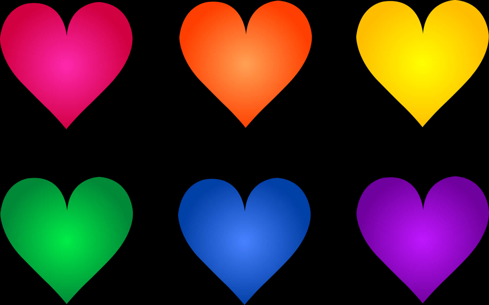 Colorful Gradient Hearts Clipart PNG