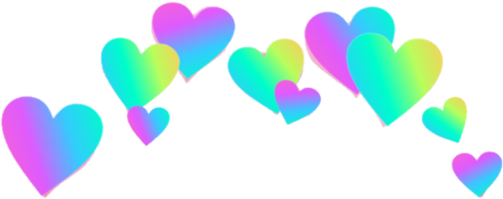 Colorful Gradient Hearts Pattern PNG