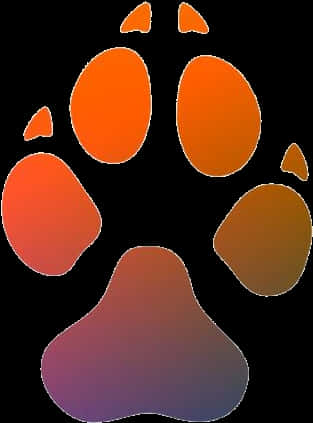 Colorful Gradient Paw Print PNG
