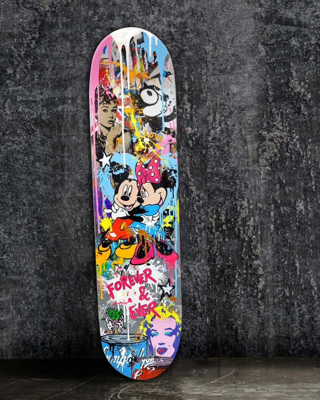 Fargerik Graffiti Kunst Skateboard Bakgrunnsbildet