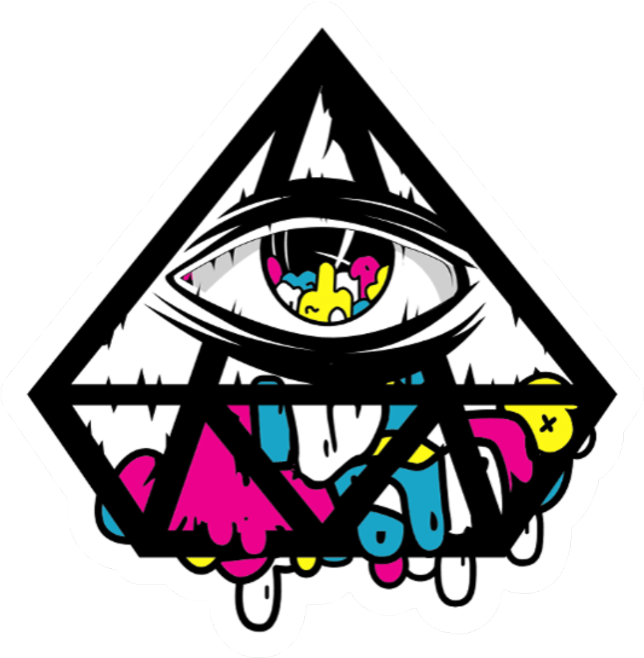 Colorful Graffiti Illuminati Eye Graphic PNG