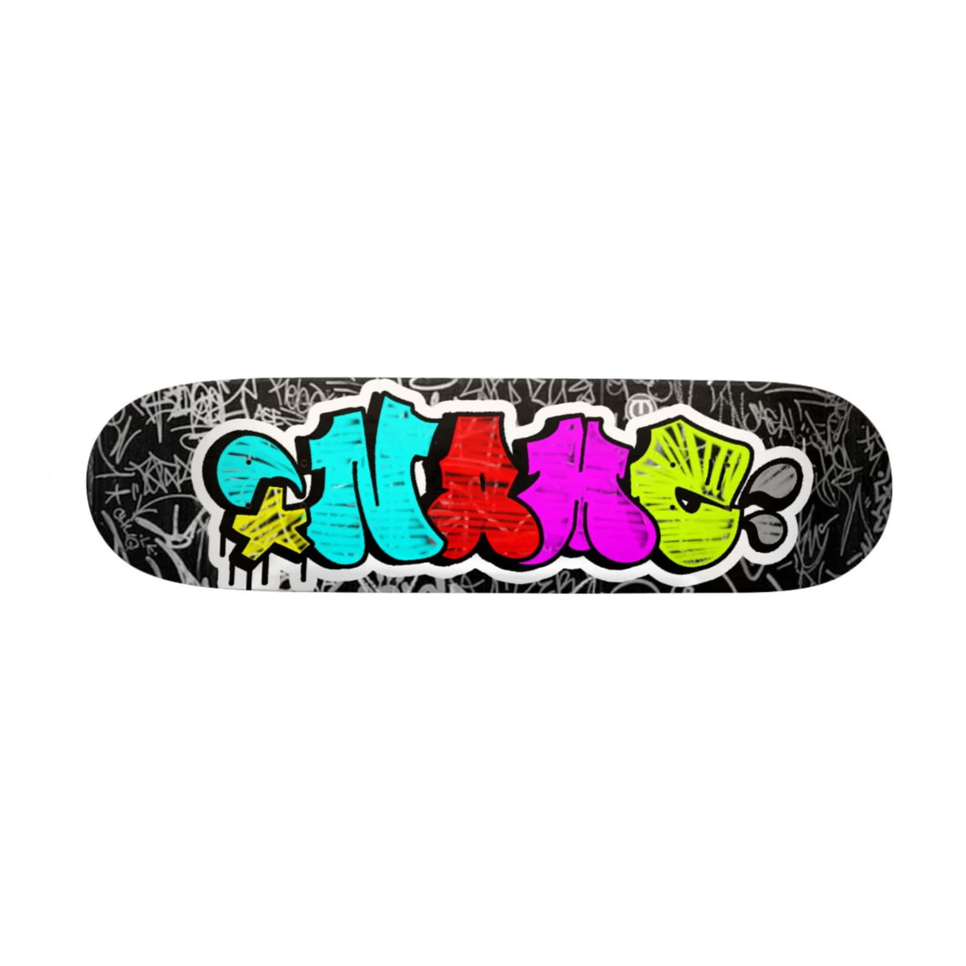 Fargerik Graffiti Skateboarddekk Bakgrunnsbildet