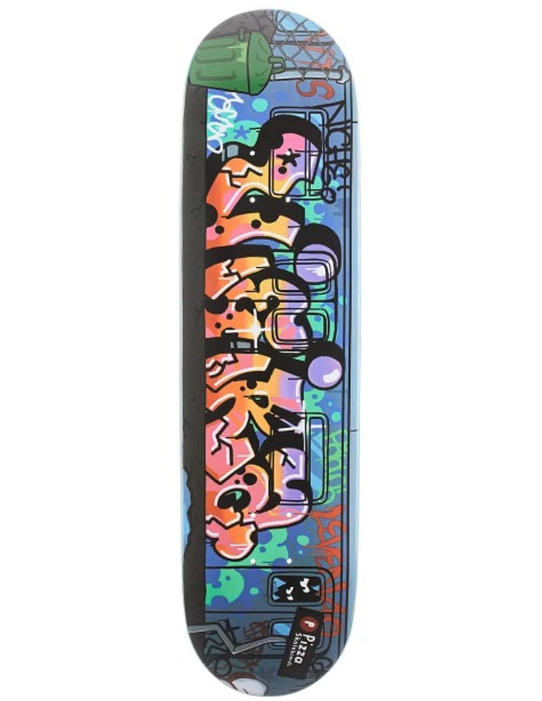 Fargerikt Graffiti Skateboard Deck Bakgrunnsbildet