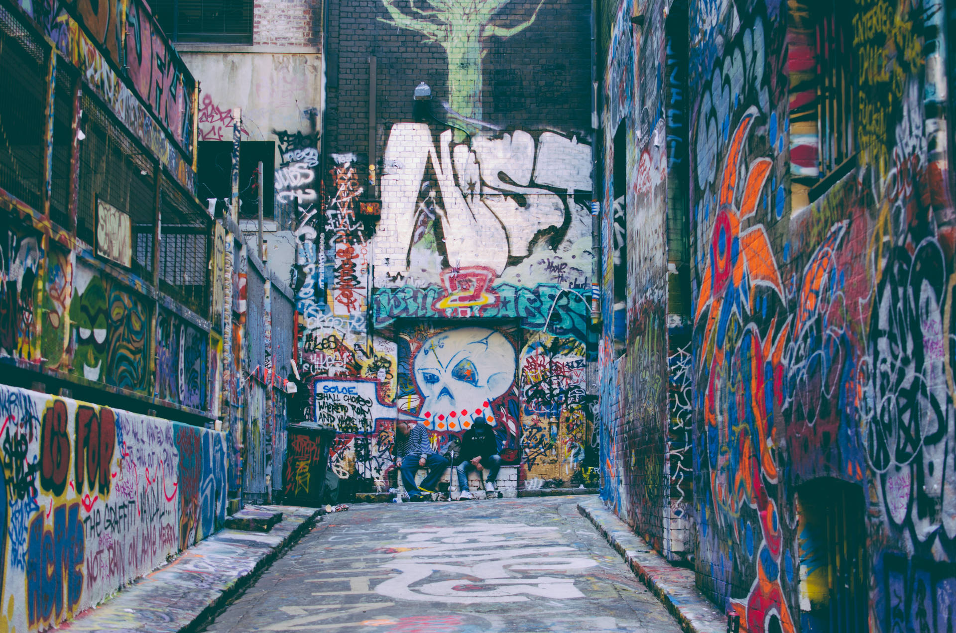 Colorful Graffiti Street Background