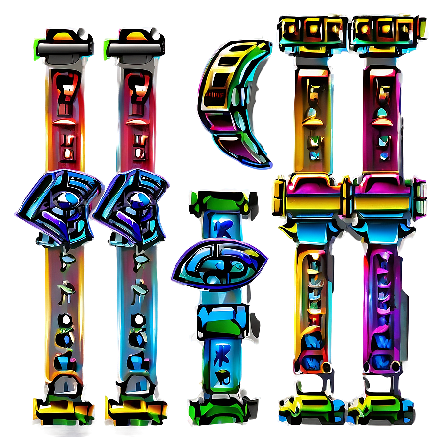 Colorful Graffiti Style Alphabet_ Letters H2 B PNG