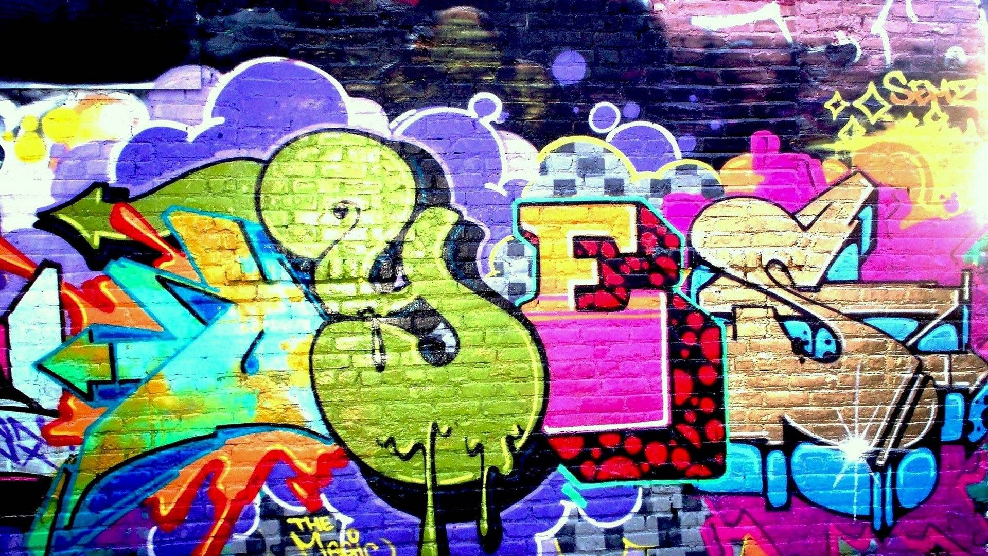 Colorful Graffiti Wall Urban Art Wallpaper
