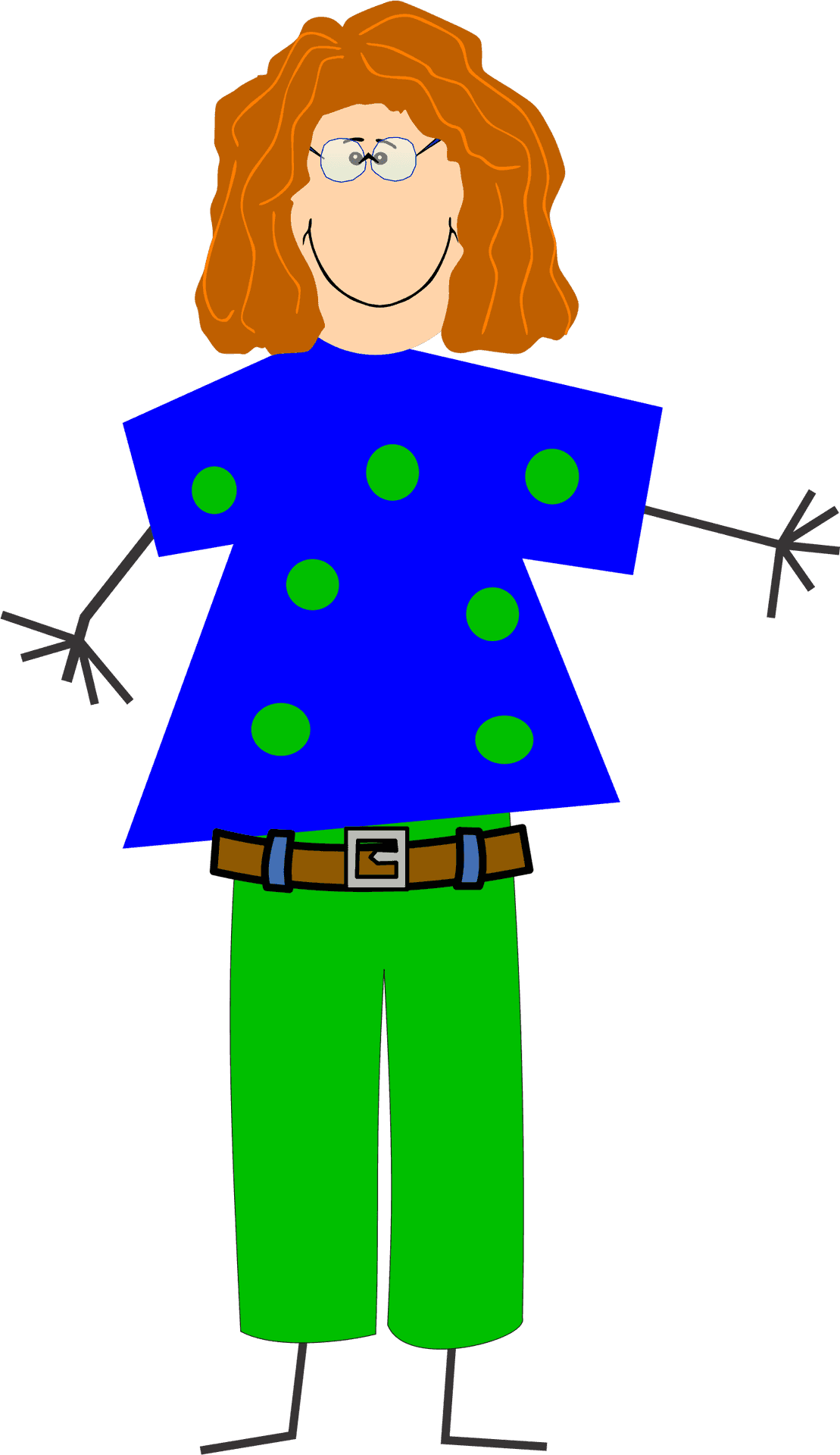 Colorful Grandma Cartoon Drawing PNG