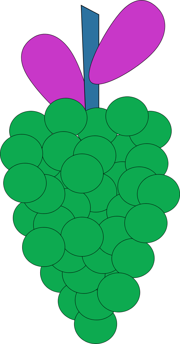 Colorful Grape Cluster Illustration PNG