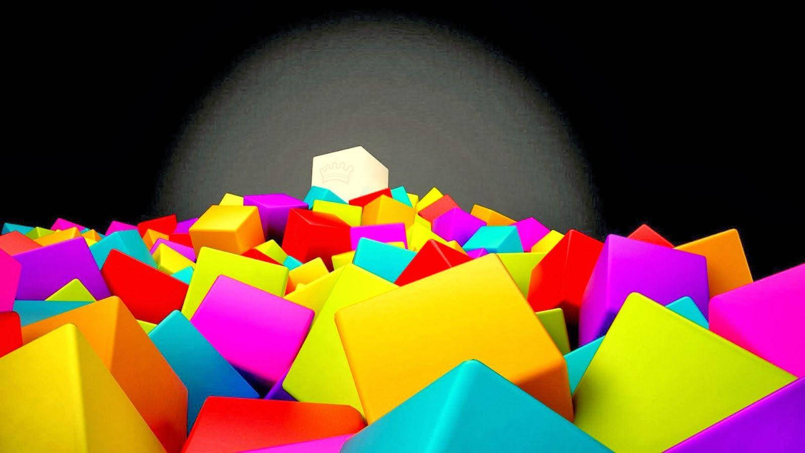 Colorful Graphic Cubes Wallpaper
