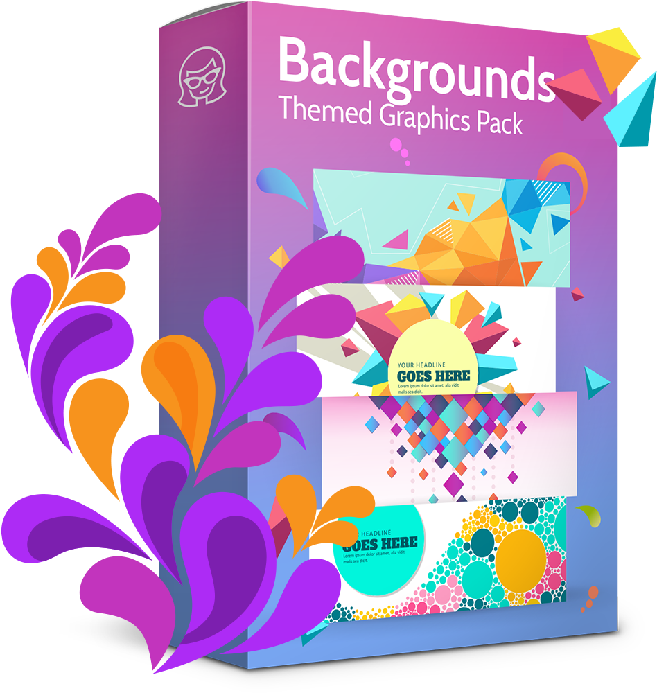 Colorful Graphics Pack Box Design PNG
