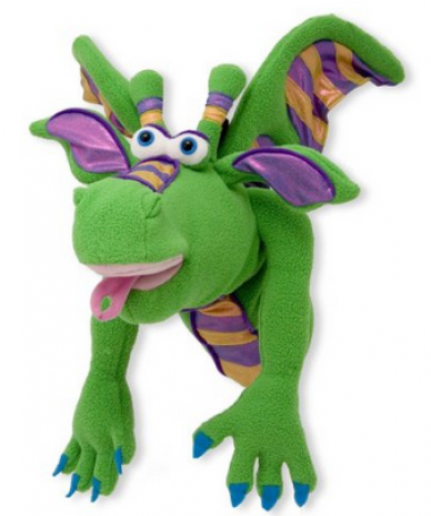 Colorful Green Dragon Puppet PNG
