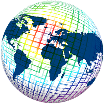 Colorful Grid Globe Illustration PNG