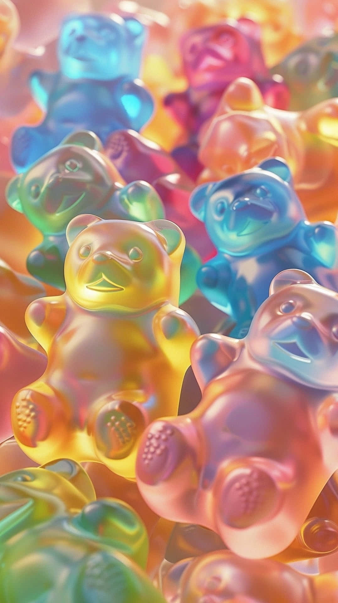 Colorful Gummy Bears Background Wallpaper