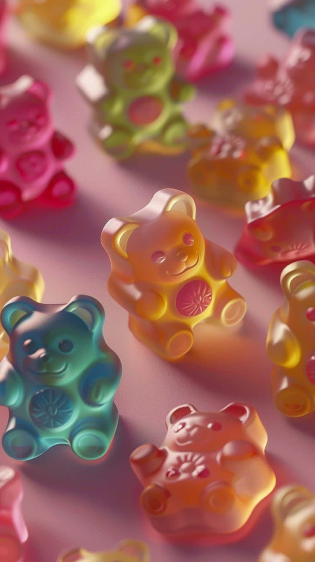 Colorful Gummy Bears Background Wallpaper