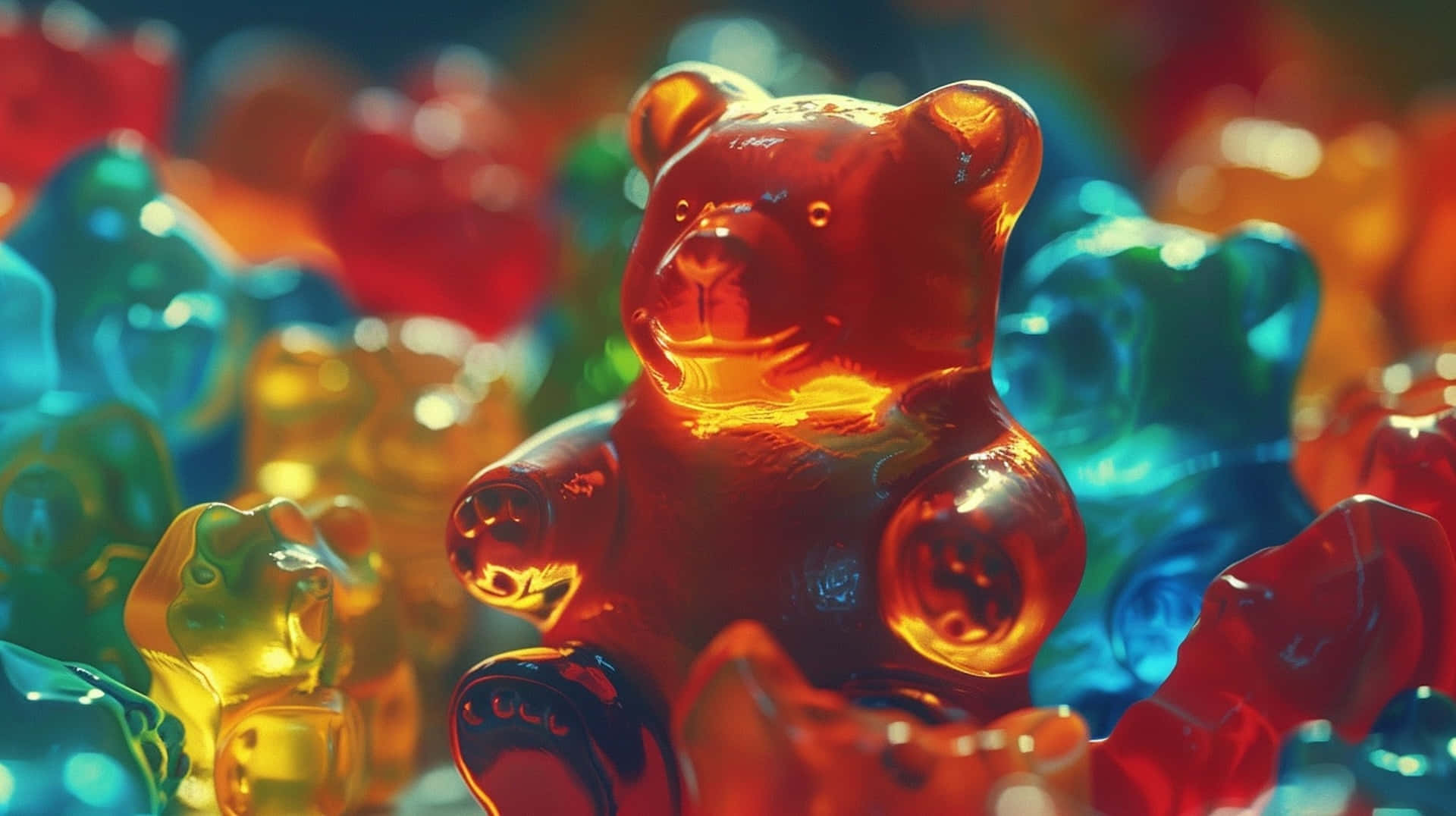 Colorful Gummy Bears Candy Assortment Wallpaper