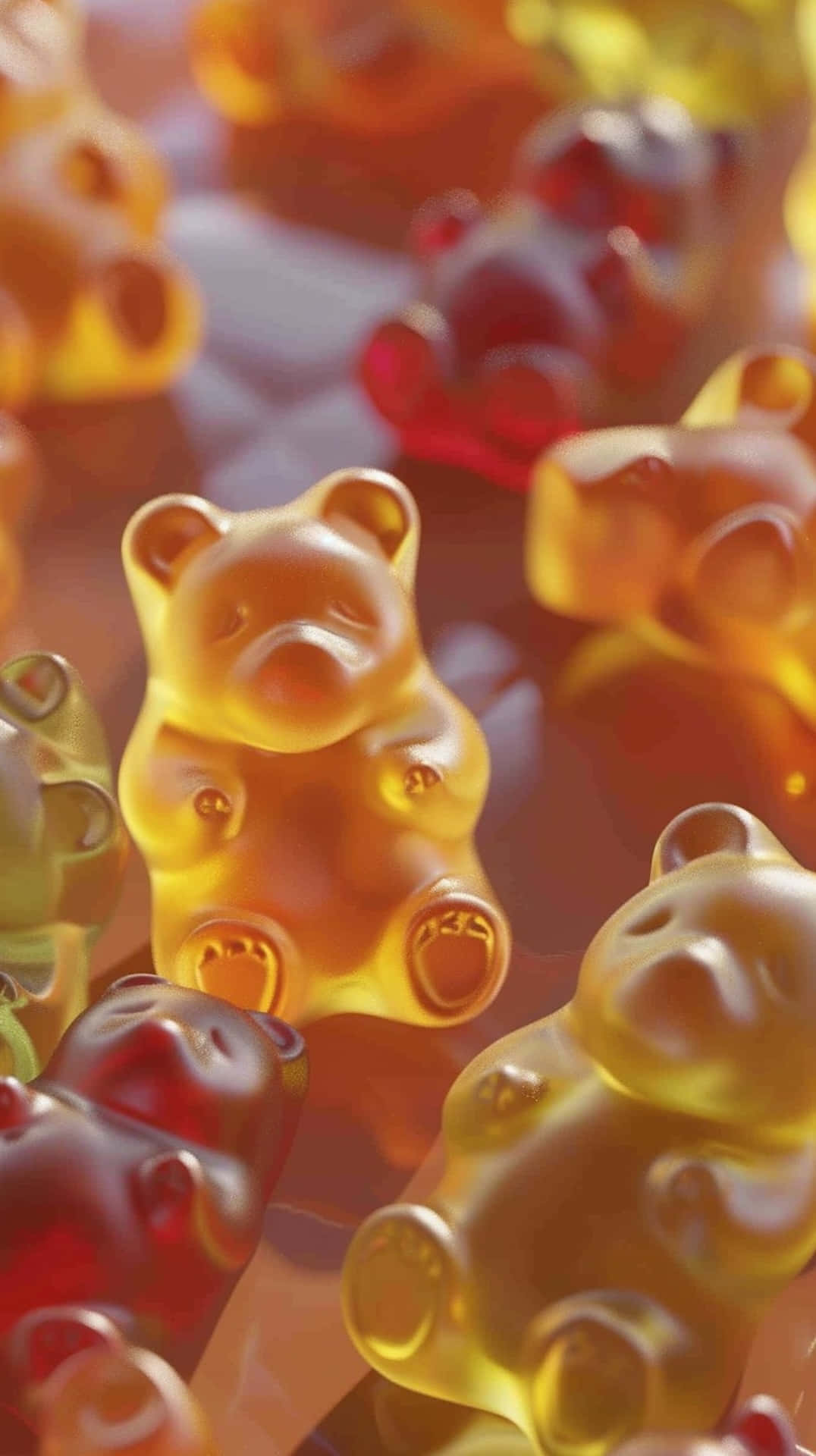 Colorful Gummy Bears Candy Texture Wallpaper