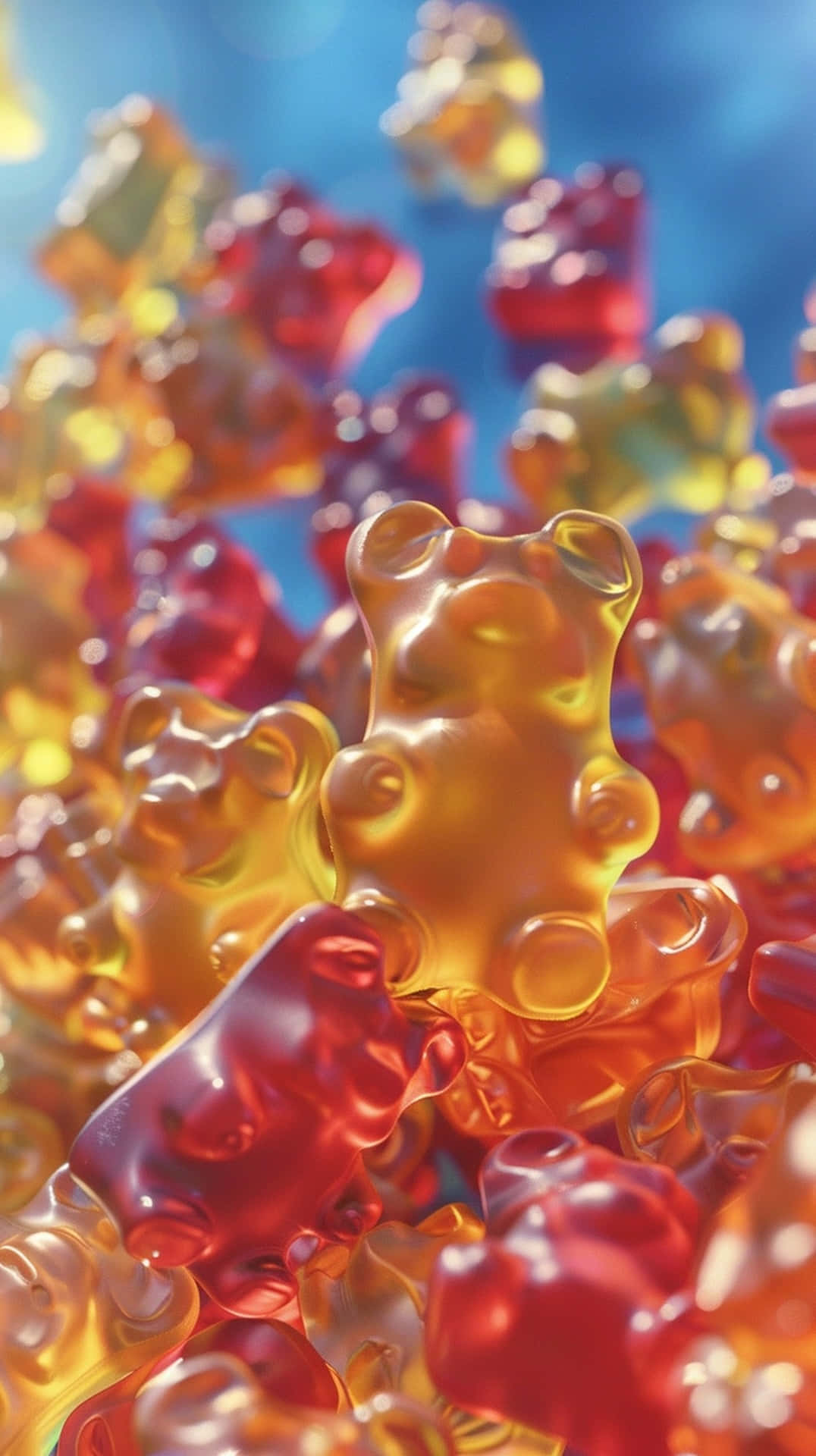 Colorful Gummy Bears Closeup Wallpaper