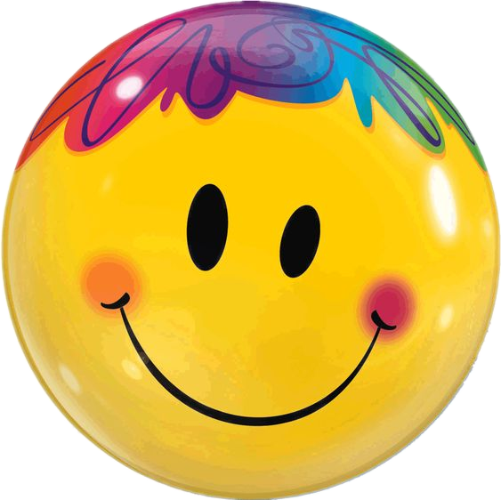 Colorful Hair Smiley Face Emoji.png PNG
