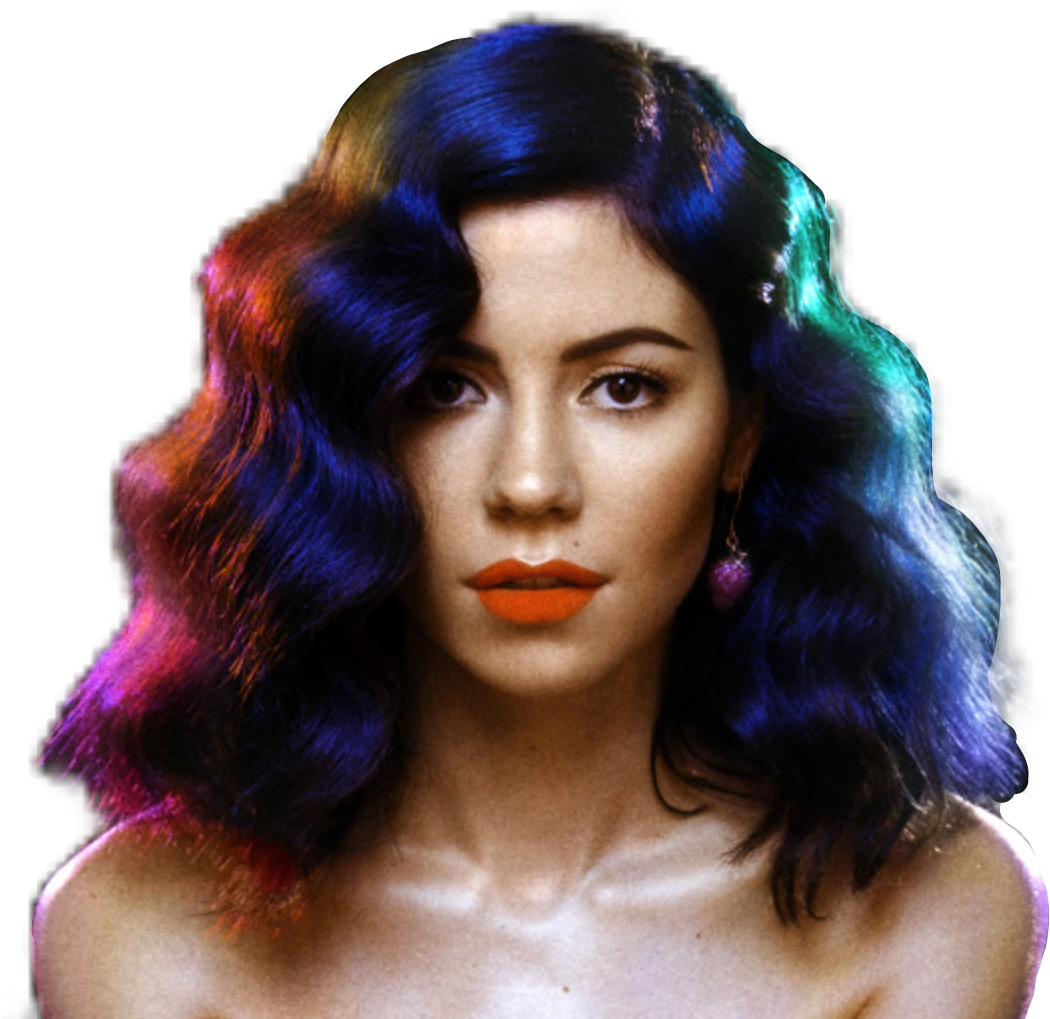 Colorful Hair Woman Portrait PNG