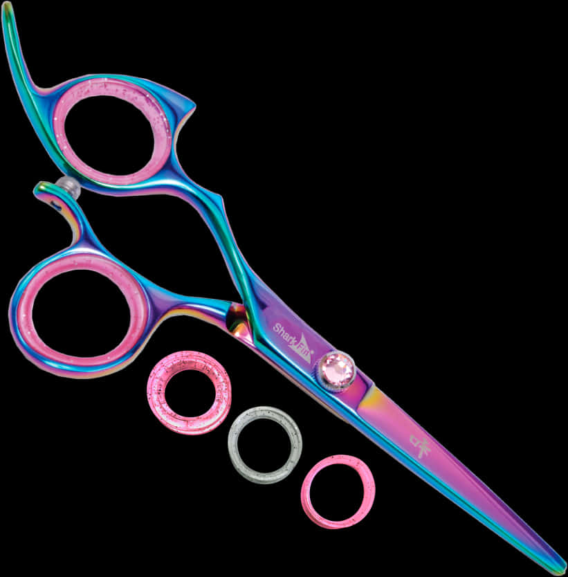 Colorful Hairdressing Scissors PNG
