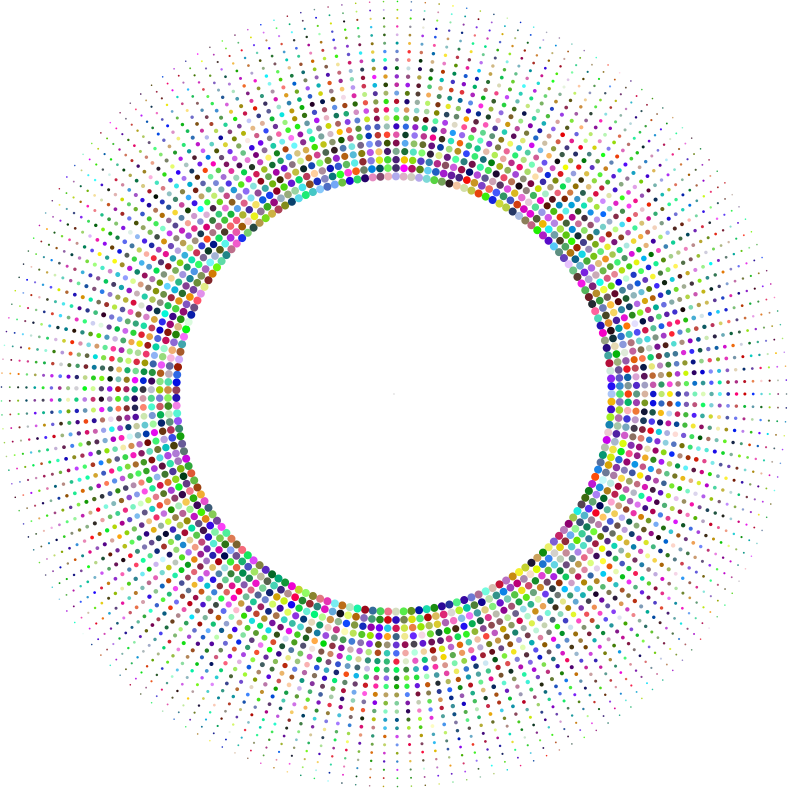 Colorful Halftone Circle Pattern PNG