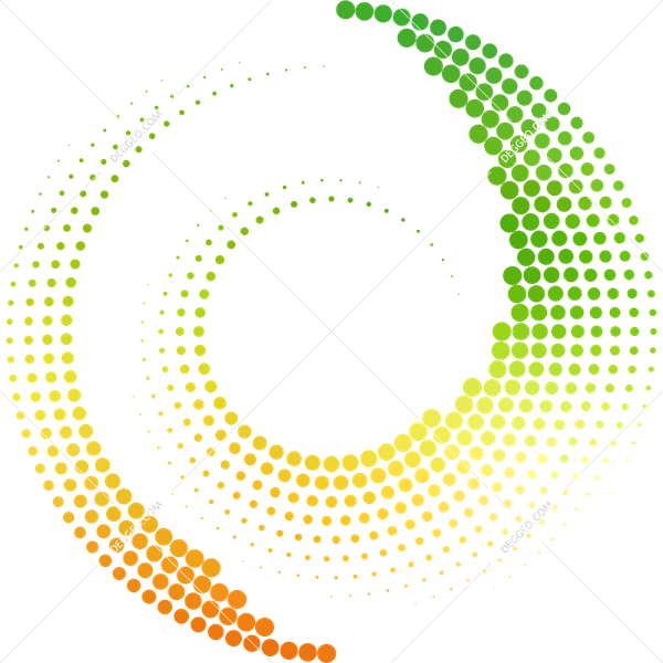 Colorful Halftone Spiral Pattern PNG