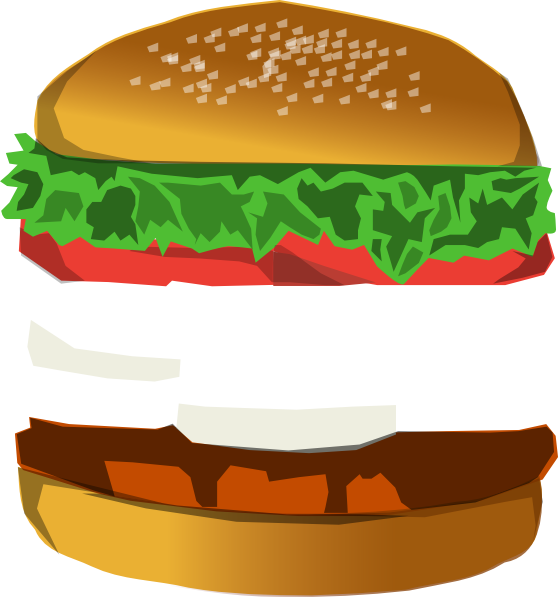 Colorful Hamburger Illustration PNG