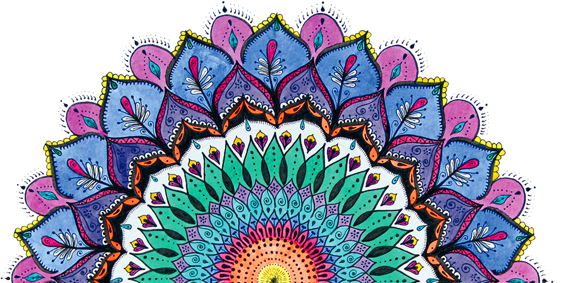 Colorful Hand Drawn Mandala Artwork PNG