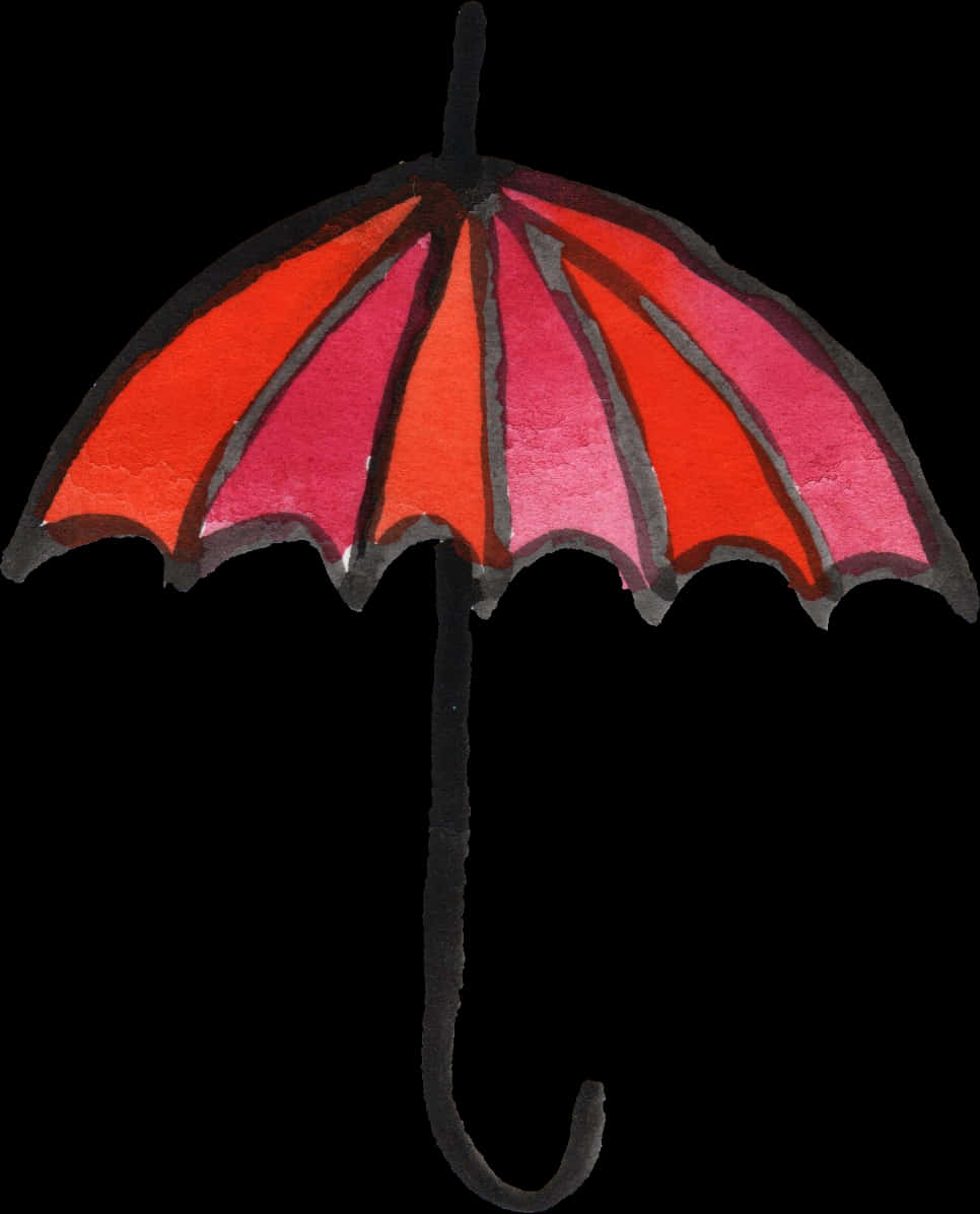 Colorful Hand Painted Umbrella PNG
