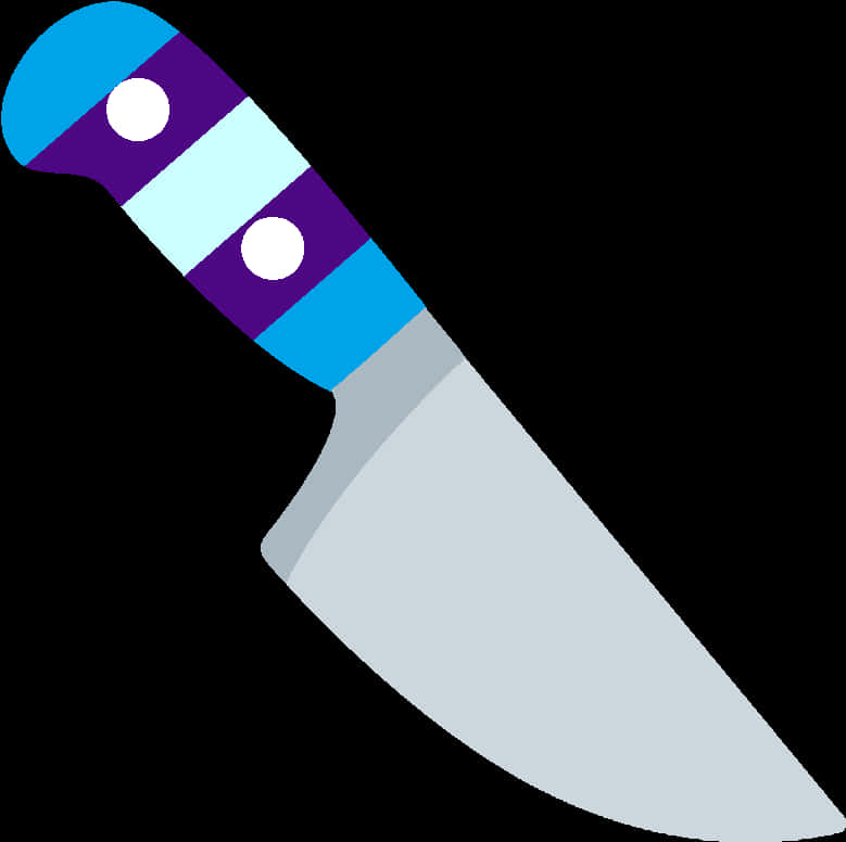 Colorful Handle Kitchen Knife Vector PNG