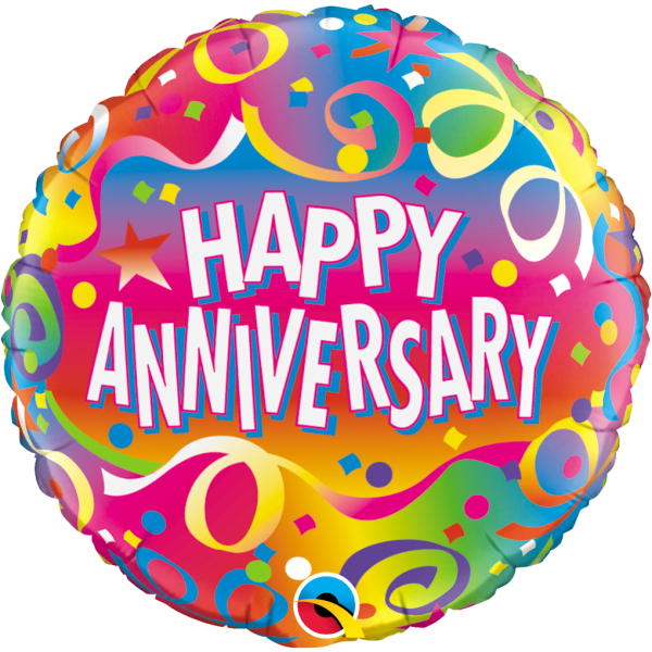 Colorful Happy Anniversary Balloon PNG