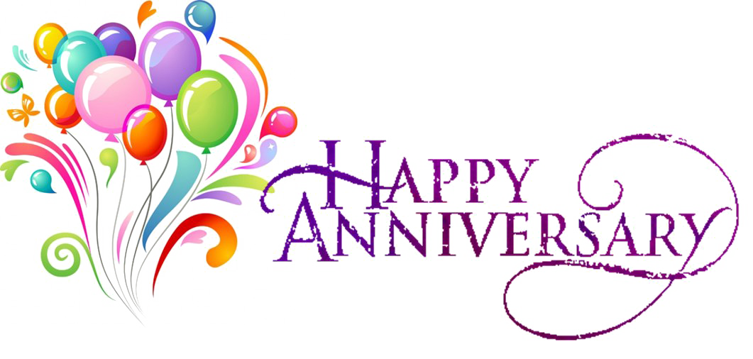 Colorful Happy Anniversary Greeting PNG