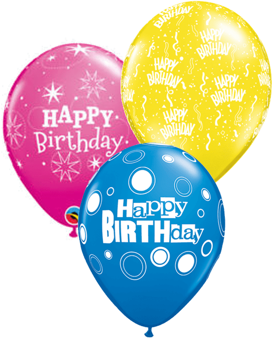 Colorful Happy Birthday Balloons PNG