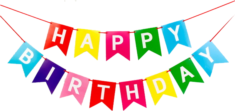 Colorful Happy Birthday Banner PNG