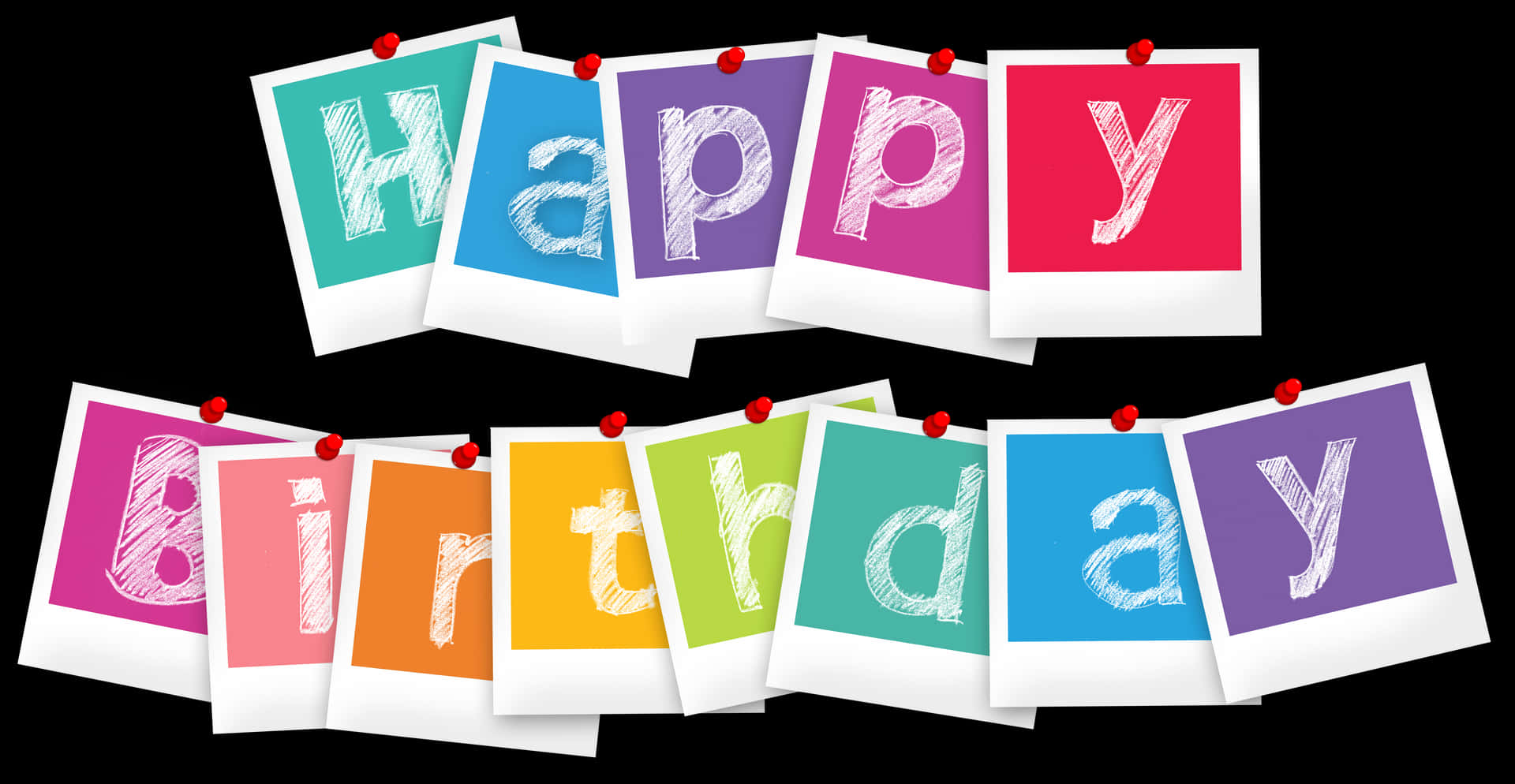 Colorful Happy Birthday Banner Image PNG