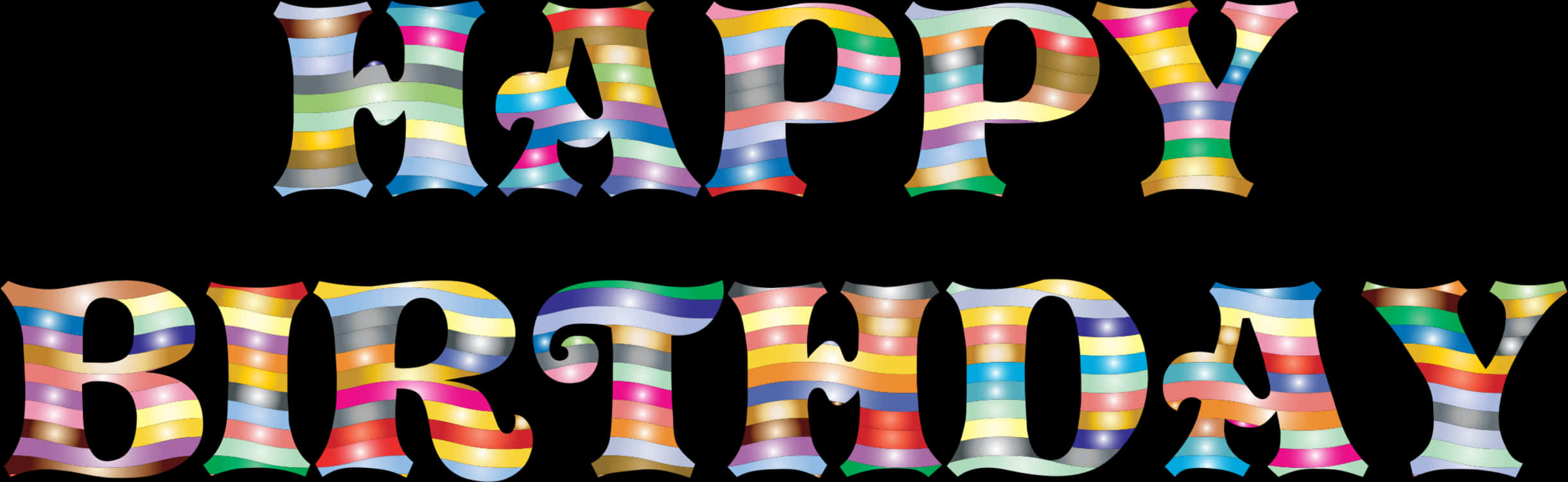 Colorful Happy Birthday Banner PNG