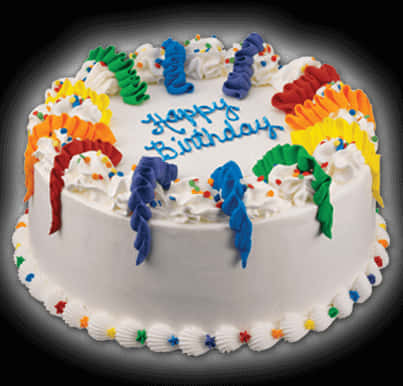 Colorful Happy Birthday Cake PNG
