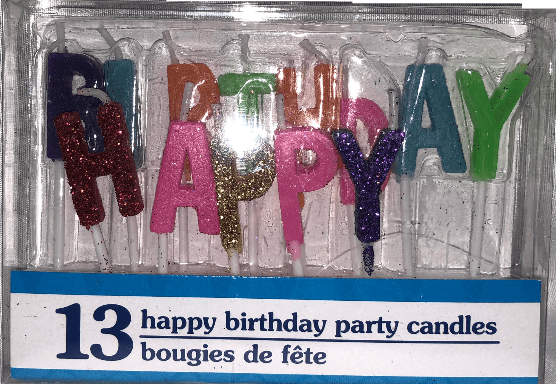 Colorful Happy Birthday Candles Packaging PNG