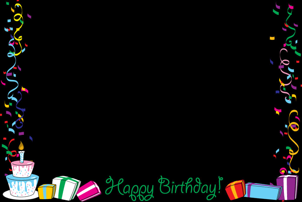 Colorful Happy Birthday Frame PNG